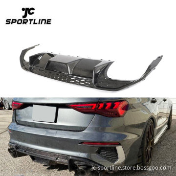 Carbon Fiber Rear Diffuser for Audi S3 8Y A3 S-Line Sedan 4-Door 2021-2023
